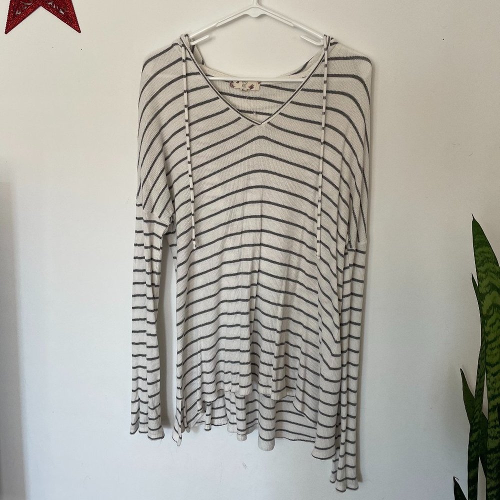 Striped hooded sweater